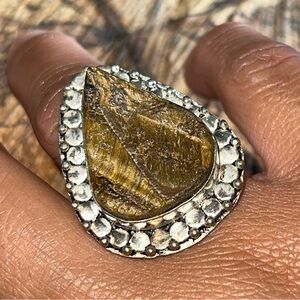 Raw Tigereye Ring Size 9